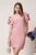 Rochie de ocazie roz fistic cu flori maxi pe maneci