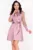 Rochie de ocazie roz petrecuta Tatiana cu maneci din tulle