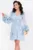 Rochie de ocazie scurta bleu Anne cu volane romantice