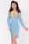 Rochie de ocazie scurta bleu Janet cu maneci detasabile