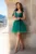 Rochie de ocazie scurta cu corset Laurette verde