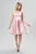 Rochie de ocazie tip baby doll din satin cu bretele din strass-uri Blush Rose
