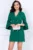Rochie de ocazie tip sacou verde cu pliuri la maneca