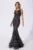 Rochie de ocazie tip sirena Remarkable Negru cu Auriu
