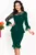 Rochie de ocazie verde Gardenia cu peplum si fulgi