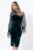 Rochie de ocazie verde din catifea cu maneci din tulle cu buline