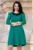 Rochie de ocazie verde evazata cu colier din margele negre