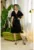 Rochie de satin cu maneci fluture