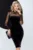 Rochie de seara Fofy neagra de catifea cu maneci de tulle