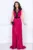 Rochie de seara Ginette fuchsia peliculizata cu broderie aplicata