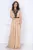 Rochie de seara Ginette gold peliculizata cu broderie aplicata
