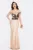 Rochie de seara MBG aurie lunga cu paiete
