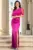Rochie de seara Sophia fucsia din tafta cu bust din paiete