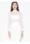 Rochie de seara alb – tricotaje confortabile – maneci lungi – plasa transparenta –