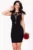 Rochie de seara cambrata Eloise neagra cu fulgi la umeri