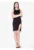Rochie de seara – decolteu adanc – colier cu bijuterii – neagra – piele intoarsa