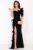 Rochie de seara din paiete negre Kenda decorata cu pene