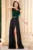 Rochie de seara din tafta Giuliana cu bust decorat cu pene turquoise