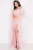 Rochie de seara eleganta Gabriella roz cu drapaje si floare 3D