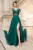 Rochie de seara eleganta Larissa verde din voal cu flori 3D