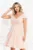 Rochie de seara eleganta in clos InPuff cu paiete rose si margelute pe maneca