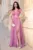 Rochie de seara eleganta roz Larissa din voal cu flori 3D