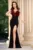 Rochie de seara eleganta tip sirena Theo decorata cu pene rosii