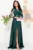 Rochie de seara eleganta verde Ofelia cu flori 3D