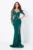 Rochie de seara eleganta verde tip sirena Allegra cu pietre sclipitoare si fulgi