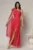 Rochie de seara fucsia din voal peliculizat cu accesoriu pe umar