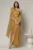 Rochie de seara galben mustar din voal peliculizat cu accesoriu pe umar