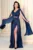 Rochie de seara lunga bleumarin Ligia cu maneci tip fluture