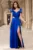 Rochie de seara lunga eleganta albastra Miley din tafta