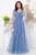 Rochie de seara lunga eleganta bleu Esmeralda cu glitter