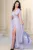 Rochie de seara lunga lila Ligia cu maneci tip fluture