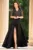 Rochie de seara lunga neagra Lucrezia din tafta cu broderie