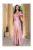 Rochie de seara lunga roz Carmen cu maneci fluture