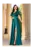 Rochie de seara lunga verde Carmen cu maneci fluture