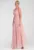 Rochie de seara maxi – fara maneci – roz – plasa –