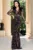 Rochie de seara neagra Alejandra cu paiete si flori decorative