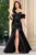 Rochie de seara neagra Ginny cu maneci gogosar si funda maxi
