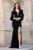 Rochie de seara neagra Iasmina cambrata cu masete din fulgi