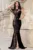 Rochie de seara neagra Loretta tip sirena cu broderie pretioasa