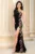 Rochie de seara neagra lunga Amelia cu flori brodate