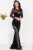 Rochie de seara neagra tip sirena Celesta cu maneci din dantela