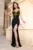 Rochie de seara neagra tip sirena Theo decorata cu pene fistic