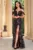 Rochie de seara neagra tip sirena cu flori 3D și mini paiete