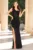 Rochie de seara neagra tip sirena cu insertie din paiete