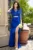 Rochie de seara pretioasa Sanziana albastru royal decorata cu margele si paiete