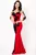 Rochie de seara rosie Twilla tip sirena cu broderie aplicata